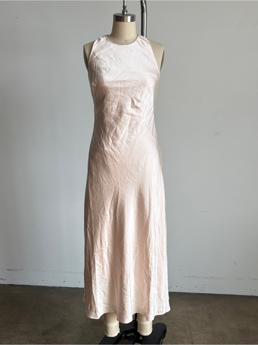 $337 New Keepsake The Label “Sahara” Satin Midi Dress In Oyster Pink Sz 4